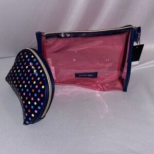 Kendall & Kylie NWT 2 Makeup Bags Polka Dot and Pink Transparent